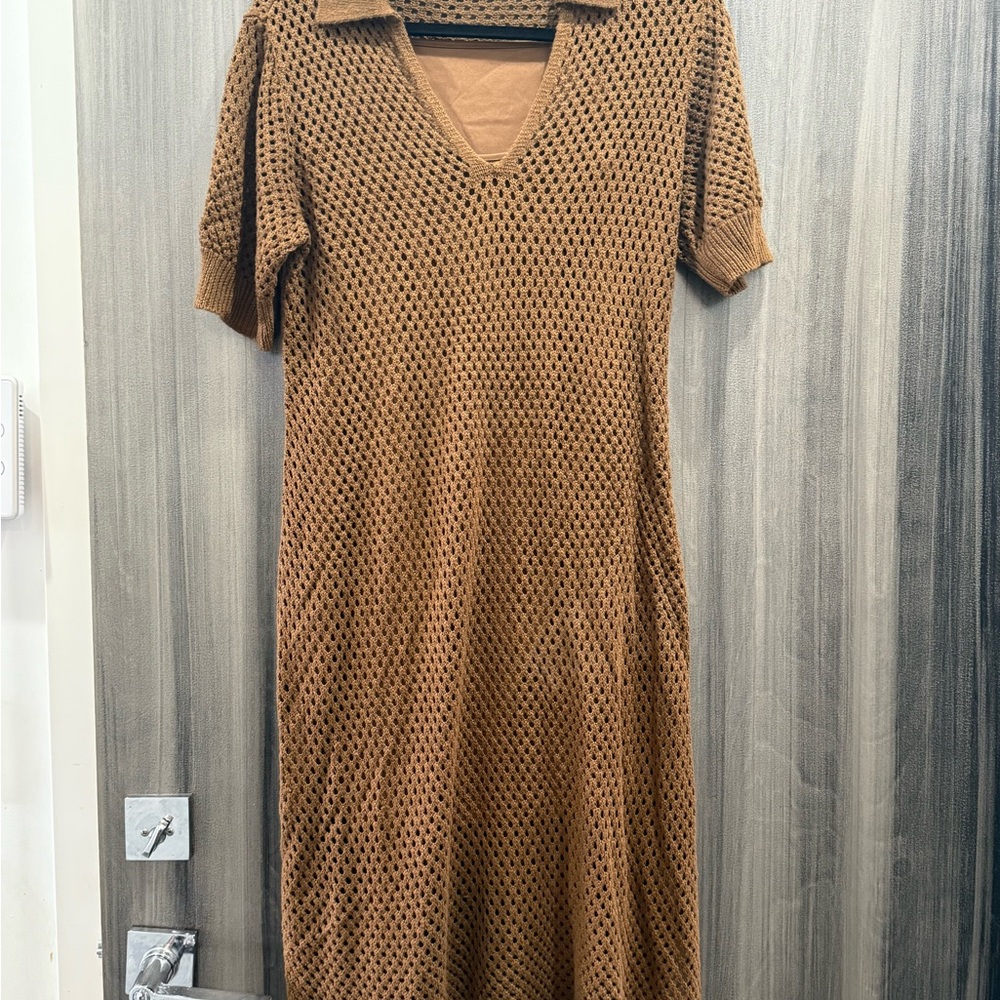 Steve Madden Brown Knit Dress with tank dress underneath XL